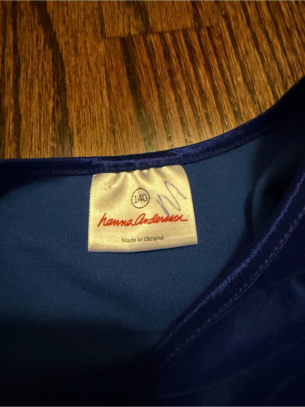 Girls' Size 9-10 Navy Blue Velvet Dress - Picture 3 of 3
